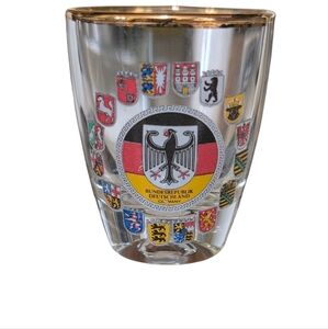 German Flag & Emblem Shot Glass with Gold Rim